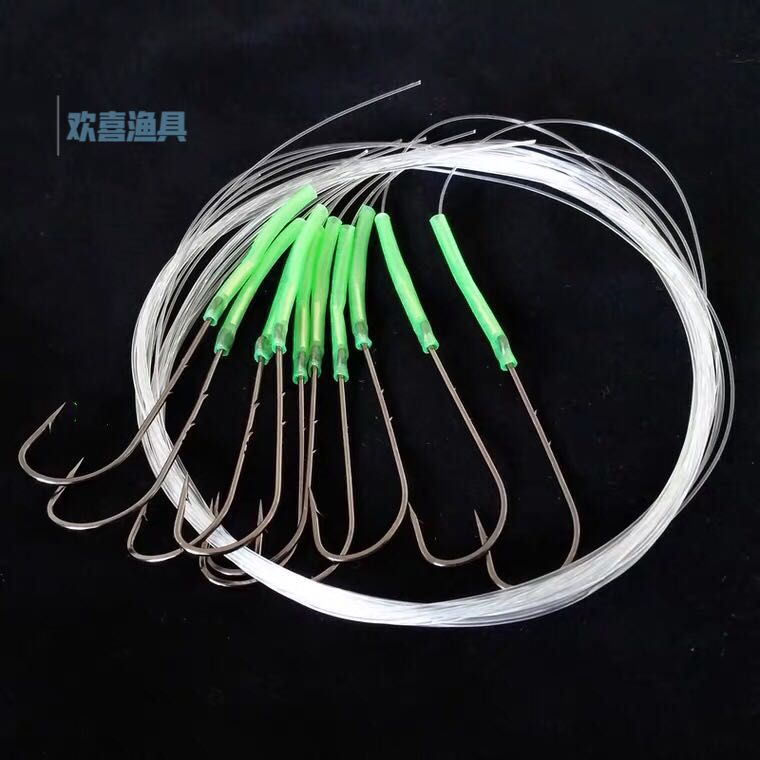 Hand tied with double back stir hook glow fluorescent tube with fishing queen fishing boat fishing tape fishing gear