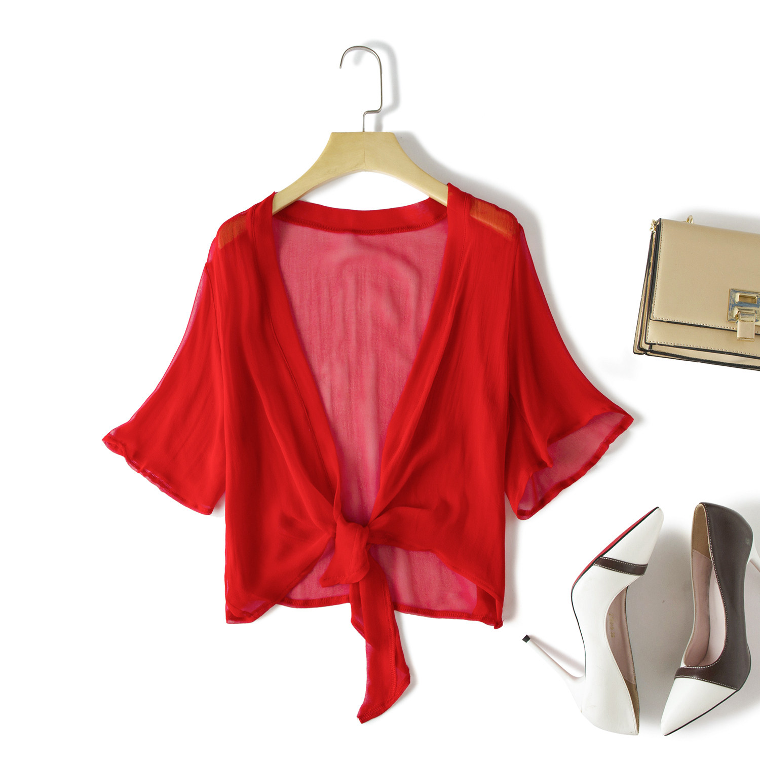 Candy color Float Comfort MULBERRY SILK SUNSCREEN 100 LAP REAL SILK SHAWL SHOULDER CARDIOVERT SPRING SUMMER NEW COAT WOMAN SHORT