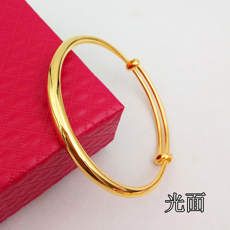 Vòng đeo tay Shajin Việt Nam đơn giản Phụ nữ bóng loáng Đồng xu Euro bền lâu được mạ đồng 24K Vòng tay rắn mô phỏng Vàng - Vòng đeo tay Cuff vòng đeo tay nữ