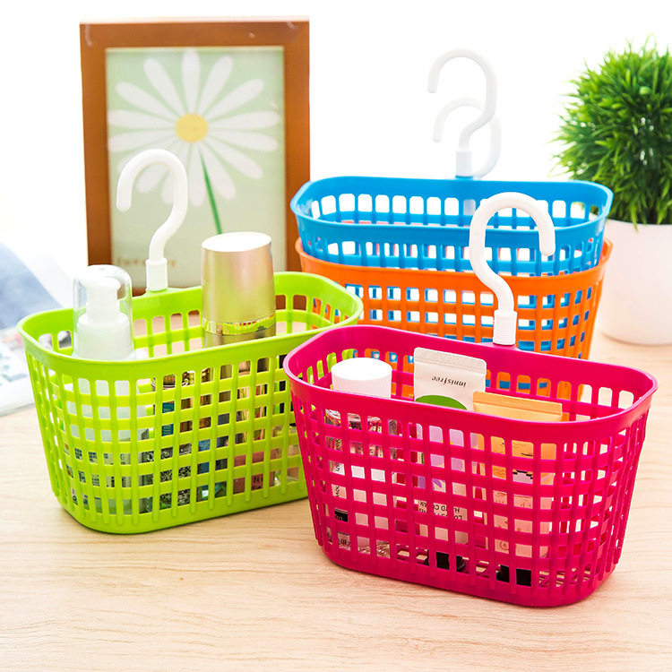 Kitchen Hanging Basket Small Hanging Basket Case Basket Toilet Shelve Basket Plastic Bathroom Makeup room hanging wall containing basket