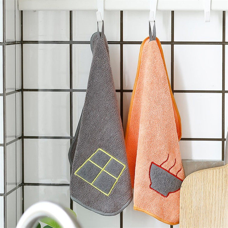 Home not dropping hair dishwashcloth kitchen Absorbent Towel Dishcloth Thickened cleaning towel Peppercloth not stained with oil