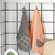 Household non-hair dishwashing towel kitchen absorbent towel dishcloth thickened cleaning towel scrub non-stick Oil Rag