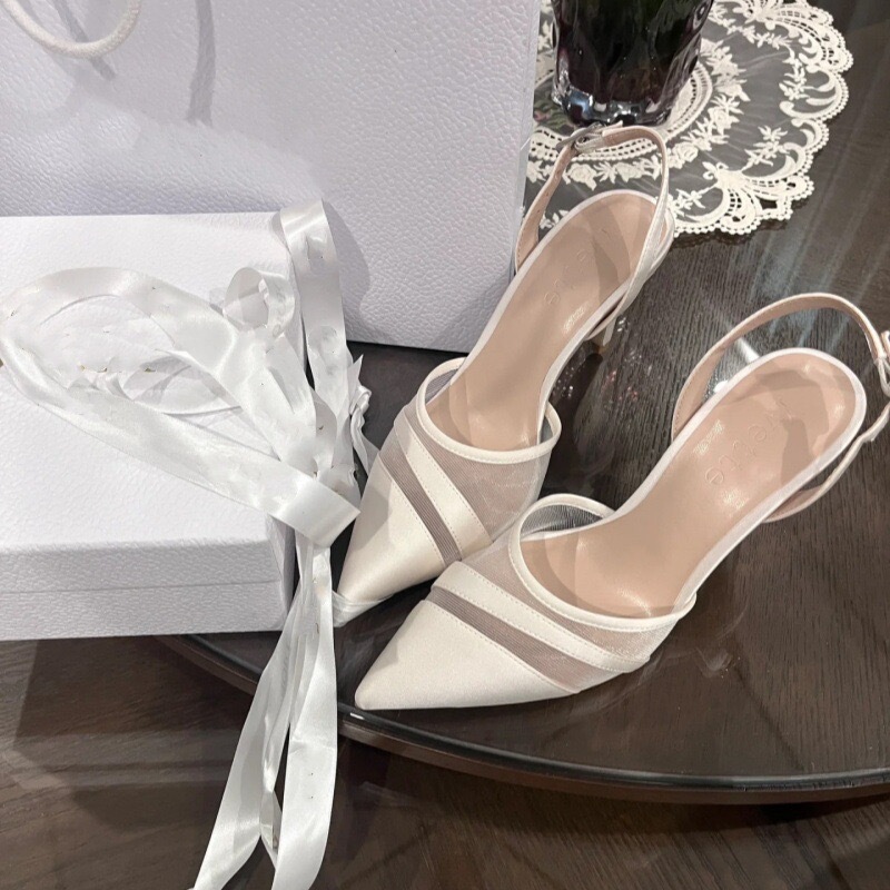 Beautiful 2026 Spring Style Pointed-Toe High-Heeled Shoes That Go Well with Skirts, French-Style Stiletto Heels That Are Comfortable and Not Tiring, Closed-Toe Sandals