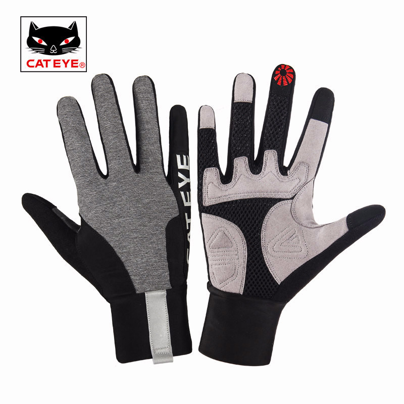 CATEYE cat eye riding gloves long finger male and female breathable non-slip shock absorbing mountain road bike autumn and winter