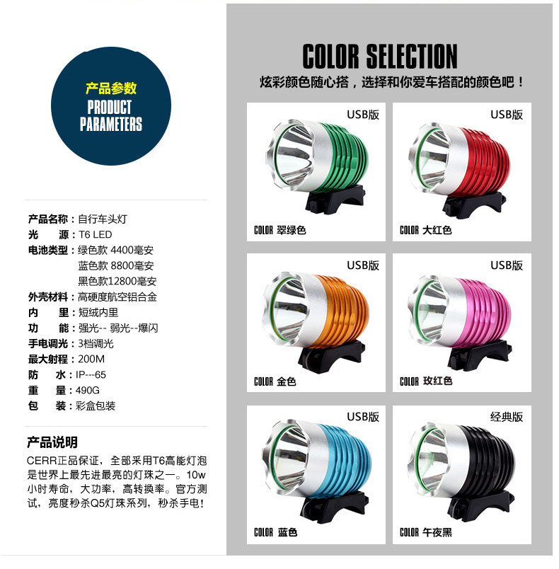 Eclairage pour vélo KINGSIR - phare - Ref 2398857 Image 26