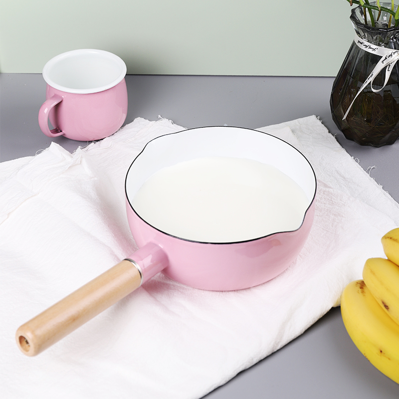 Baby Deputy food pan Baby milk pan Bread Pan Fried Egg Pan Taiwan Senderman Enamel Cast Iron Single Handle Snowpan Soup Pan
