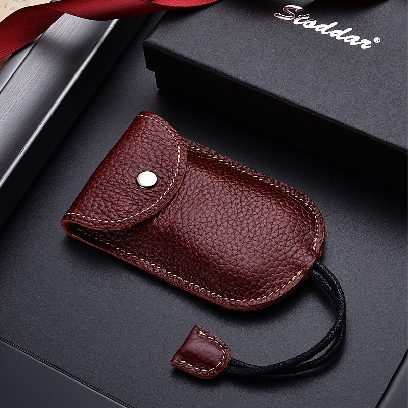 Key bag pull-out female leather storage home car universal mini compact protective cover multifunctional pure cowhide