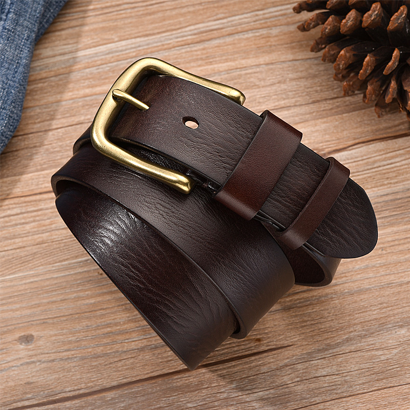Headlayer Bull Leather Strap Men Genuine Leather Needle Buckle Belt Male Korean Version Tide Pants With Leisure 100 Hitch Young Pure Copper
