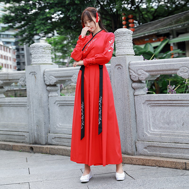 cải thiện hàng ngày của cặp vợ chồng Han yếu tố váy Han quần áo Trung Quốc phong cách phù hợp với Trung Hoa Dân Quốc quần áo lớp sinh viên nam và nữ của chiếc váy mùa xuân xưa