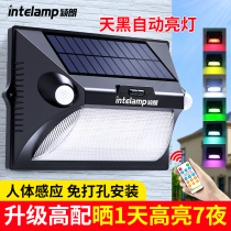 Solar garden lights home outdoor rainproof wireless induction stair aisle lighting new rural gate wall lights