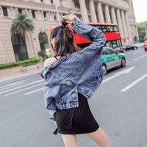 Dry goddess 2019 new spring denim jacket womens short loose Korean version of spring and autumn Harajuku port style denim jacket