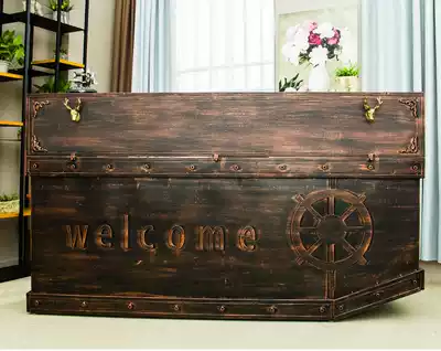 American retro industrial wrought iron Bar Bar Bar Internet cafe hotel front desk clothing store cash register counter reception desk reception desk