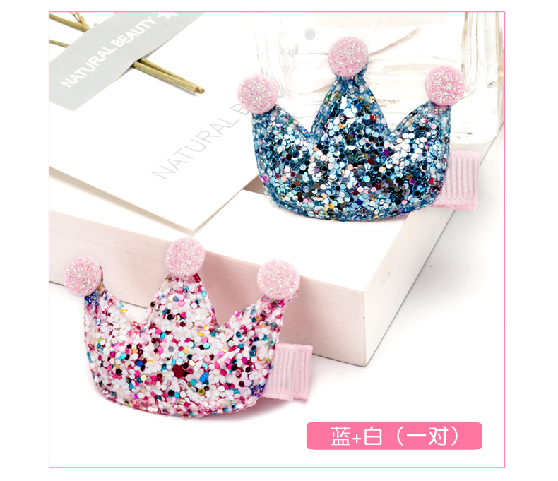 Phụ nữ tóc trẻ em Hàn Quốc kẹp tóc cô gái vương miện sequin bé phim hoạt hình mũ một cặp công chúa dễ thương clip đồ buộc tóc scrunchies