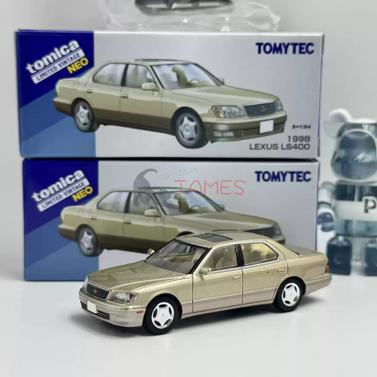 TLV LEXUS LS400 ベージュ 改　BBS SUPER RS 26年2月TOMYTEC TLV LV-N 1998 LEXUS LS400 (GOLO BEIGE)香槟金