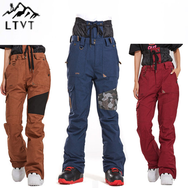 Professional ski pants ski pants men's and women's veneer double board thin version pants padded set windproof and breathable