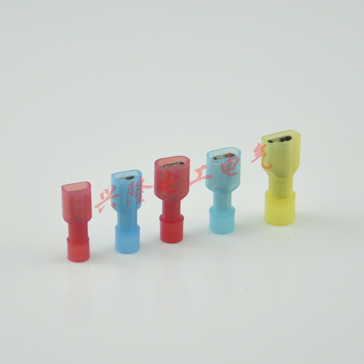 FDFN1 25-250 nylon full insulation cold pressed wiring terminal 6 3 inserted spring copper wire ear 1 5mm2 mother end head