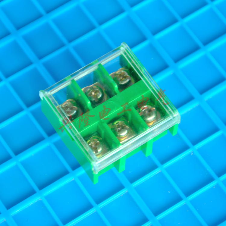 JF5-4 3 terminal row high and low guide rail combination type 4 square 32A 3P terminal board green copper terminal block