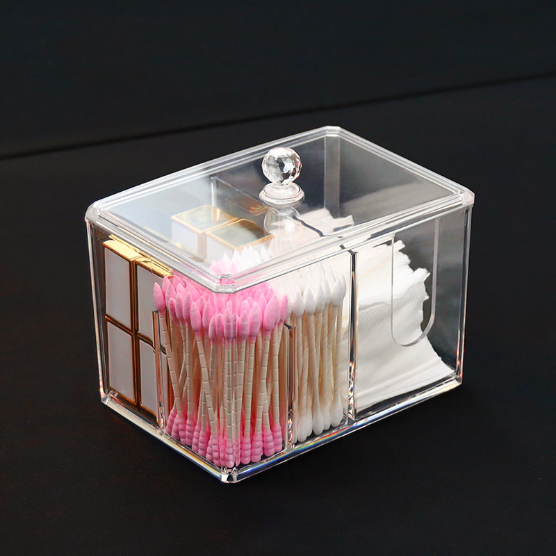 Pack cotton box Transparent cotton box with lid cosmetic collection box versatile crystal storage
