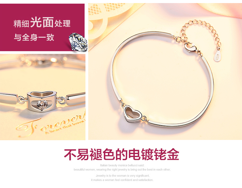 Xia Xi bạc vòng đeo tay nữ bốn lá cỏ ba lá s925 bạc trang sức Nhật Bản và Hàn Quốc đơn giản sinh viên thời trang gửi bạn gái món quà sinh nhật