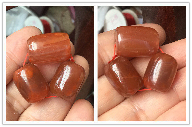 DIY аксессуары 正宗南红玉火焰红柿子红桶珠勒子顶珠橄榄珠玛瑙diy配件186