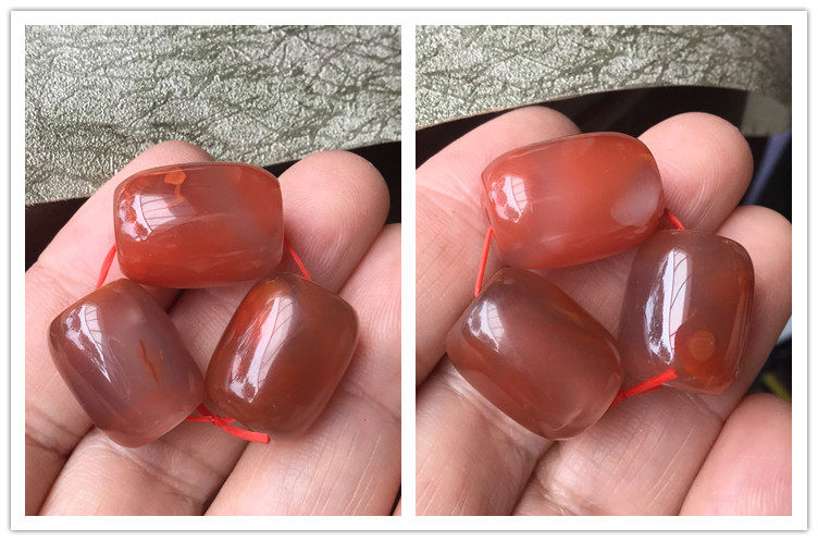 DIY аксессуары 正宗南红玉火焰红柿子红桶珠勒子顶珠橄榄珠玛瑙diy配件186