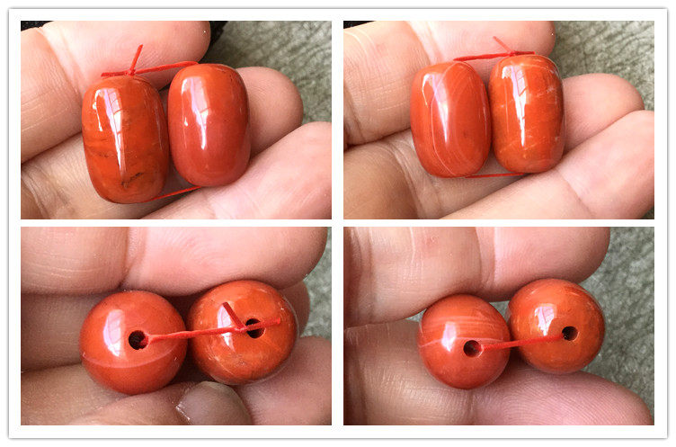 DIY аксессуары 正宗南红玉火焰红柿子红桶珠勒子顶珠橄榄珠玛瑙diy配件186