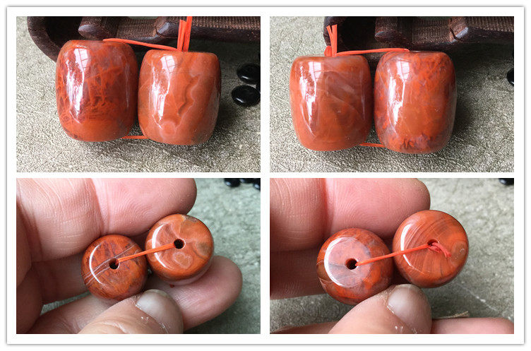 DIY аксессуары 正宗南红玉火焰红柿子红桶珠勒子顶珠橄榄珠玛瑙diy配件186