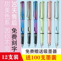 Ink sac pen student Zhengzi Calligraphy Special Pen Elementary Students 3rd Grade Special Iridium Gold Pen Adult Male and female children Ming Pointed Lettering Custom Fountain Pen Erasable Pure Blue Hard Pen Replaceable Pen Ink Sac