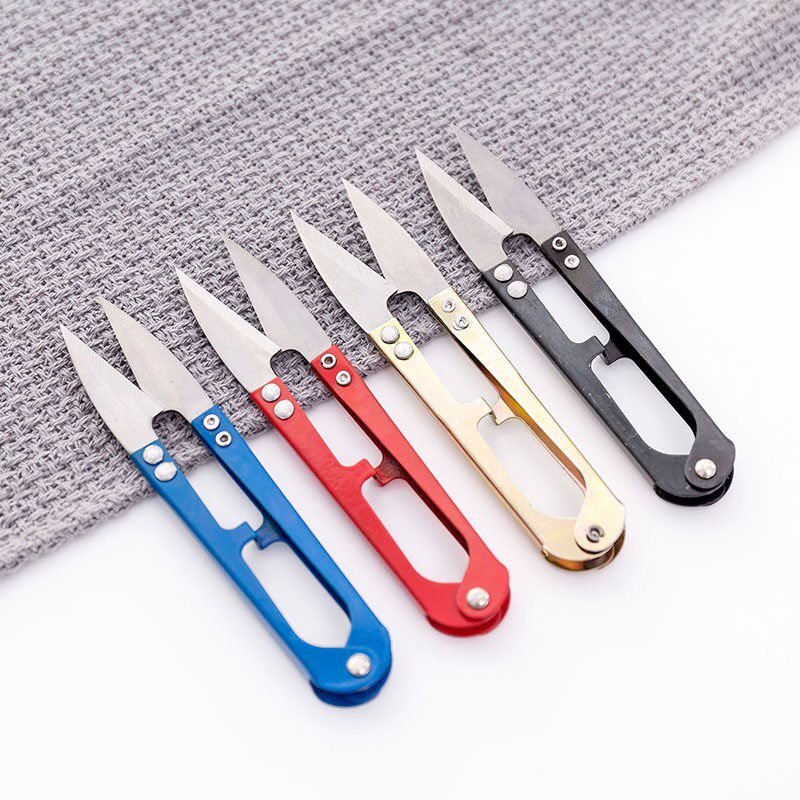 carbon steel small scissors cut wire head home U shaped spring yarn cut cross embroidered manganese steel clothing cut sewing trumpet cut