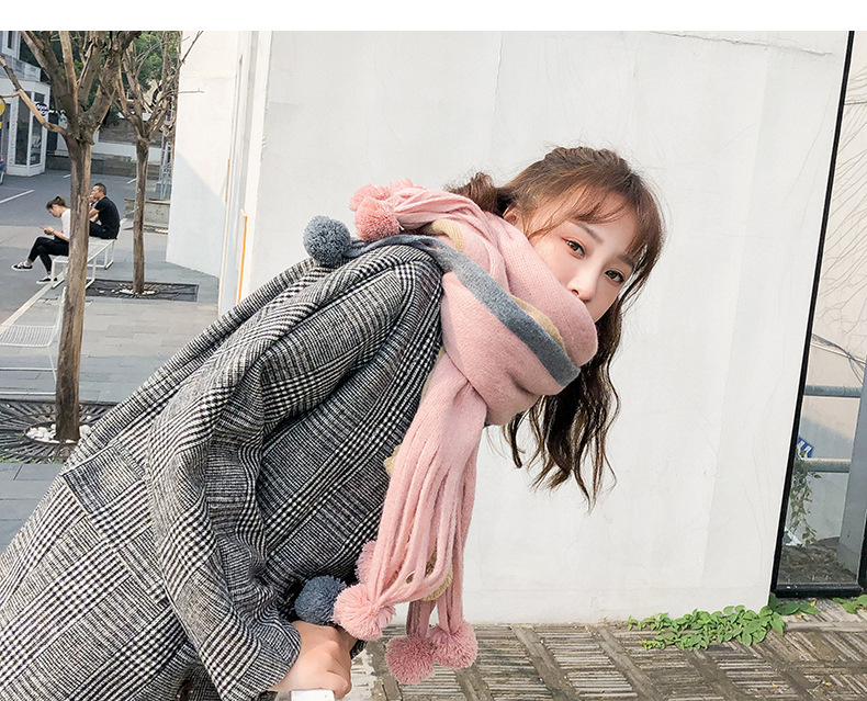 Một chiếc khăn quàng cổ 2018 dài Hàn Quốc phiên bản bóng ấm dày giả giả cashmere học sinh hoang dã khăn choàng mới bib - Khăn quàng cổ / khăn quàng cổ khăn trùm đi phượt