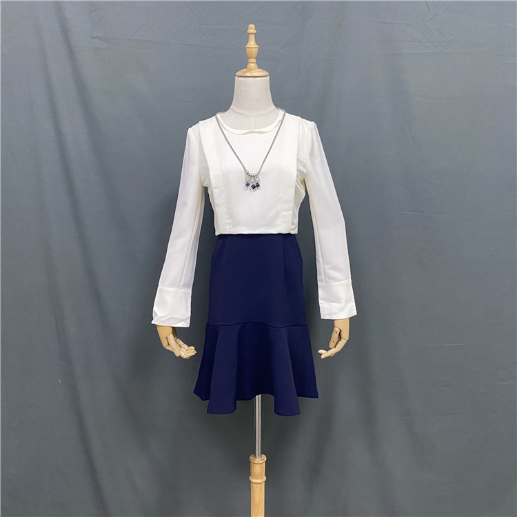 Attachment-owned P series PROW64983Q Spring new products Fashion sashimi Long sleeves Round Collar Fake two foreign clothes