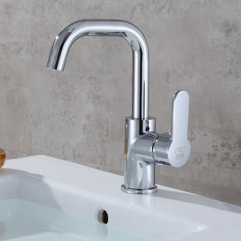 Basin hot and cold water faucet household single-hole bathroom powder room washbasin table basin washbasin rotating washbasin