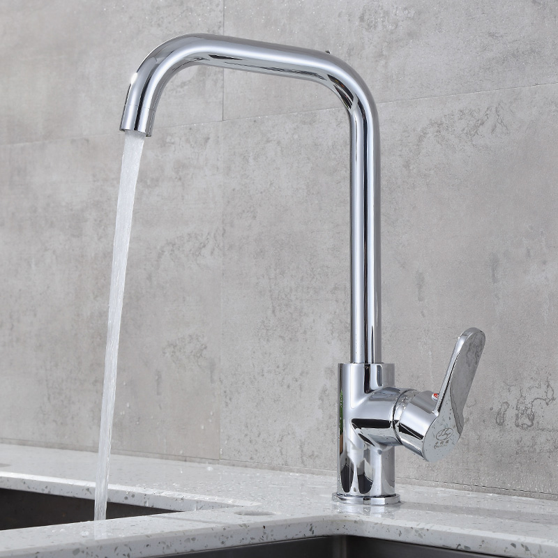 Copper Body Kitchen Hot And Cold Taps Kitchen Wash Basin Sink Sink Wash pool thickened swivel single-hole dishwashing tap