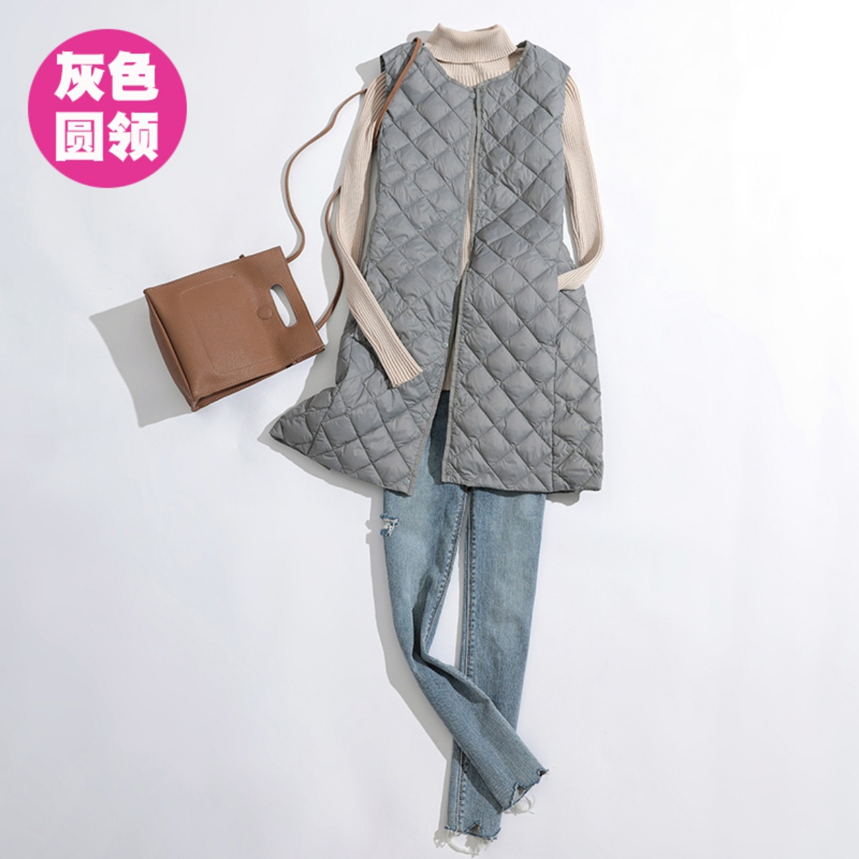 Áo vest nữ dáng dài 2018 phiên bản Hàn Quốc mới của áo cổ tròn mỏng mỏng xuống áo vest vest vest váy nữ