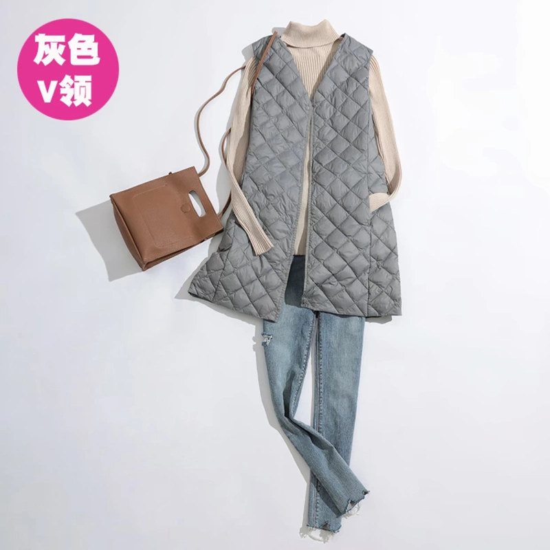 Áo vest nữ dáng dài 2018 phiên bản Hàn Quốc mới của áo cổ tròn mỏng mỏng xuống áo vest vest vest các kiểu áo vest nữ hàn quốc
