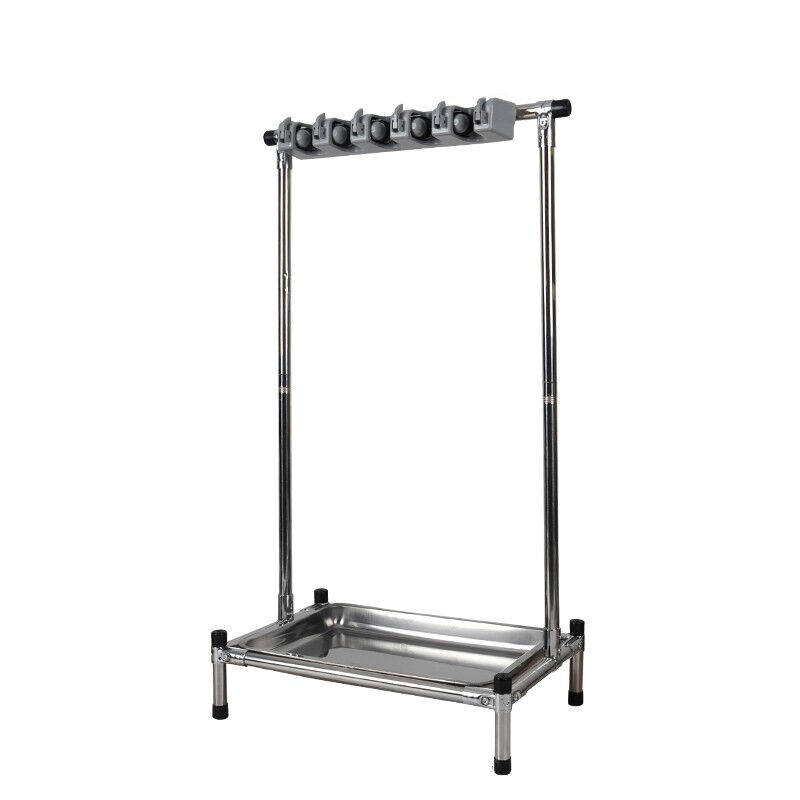 Long Dai (longdai) Stainless Steel Mop Rack Floor Type Removable Broom Rack Hanging Cleaning Tool