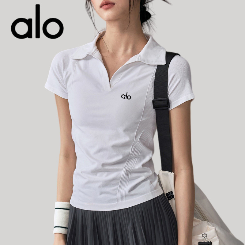 Aio Tennis Wear Short-Sleeved Quick-Drying Polo Collar Sports Top Outdoor Running Training Fitness T-Shirt Badminton Suit