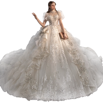 Stars of Thousand Seas wedding dress bride 2024 new heavy industry luxury main yarn palace style high-end tail princess style