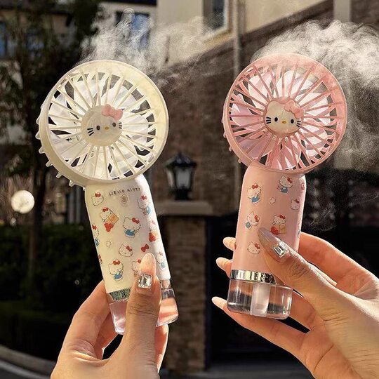 New Spray Fan Mini Handheld Portable Fan Convenient USB Charging Cute Desktop Electric Fan Dormitory