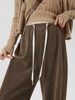 Maternity Pants Winter 2025 New Style Wide-Leg Trousers for Outer Wear, Autumn and Winter Fleece-Lined and Thickened, Do Not Tighten the Belly during Pregnancy, Keep Warm