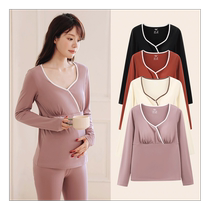 Lactation-feeding coat Autumn Cotton Pregnant Woman warm underwear after breast padding feeding blouse