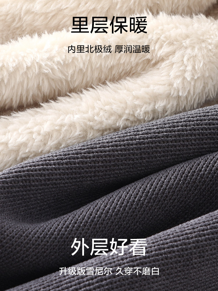 Maternity Pants Winter Lamb Wool Wide-Leg Pants for Pregnancy, Fleece-Lined, Thickened, Warm Cotton Pants, Autumn and Winter Long Pants, Winter Wear