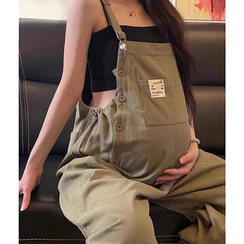 Maternity Overalls Winter 2025 New Style Outerwear Maternity Pants Autumn and Winter Wide-Leg Long Pants Maternity Outfit Set