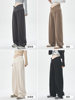 Maternity Pants for Autumn and Winter, Fleece-Lined and Thickened, Low-Waisted Casual Banana Pants, Winter Pregnancy Wide-Leg Pants for Petite Women
