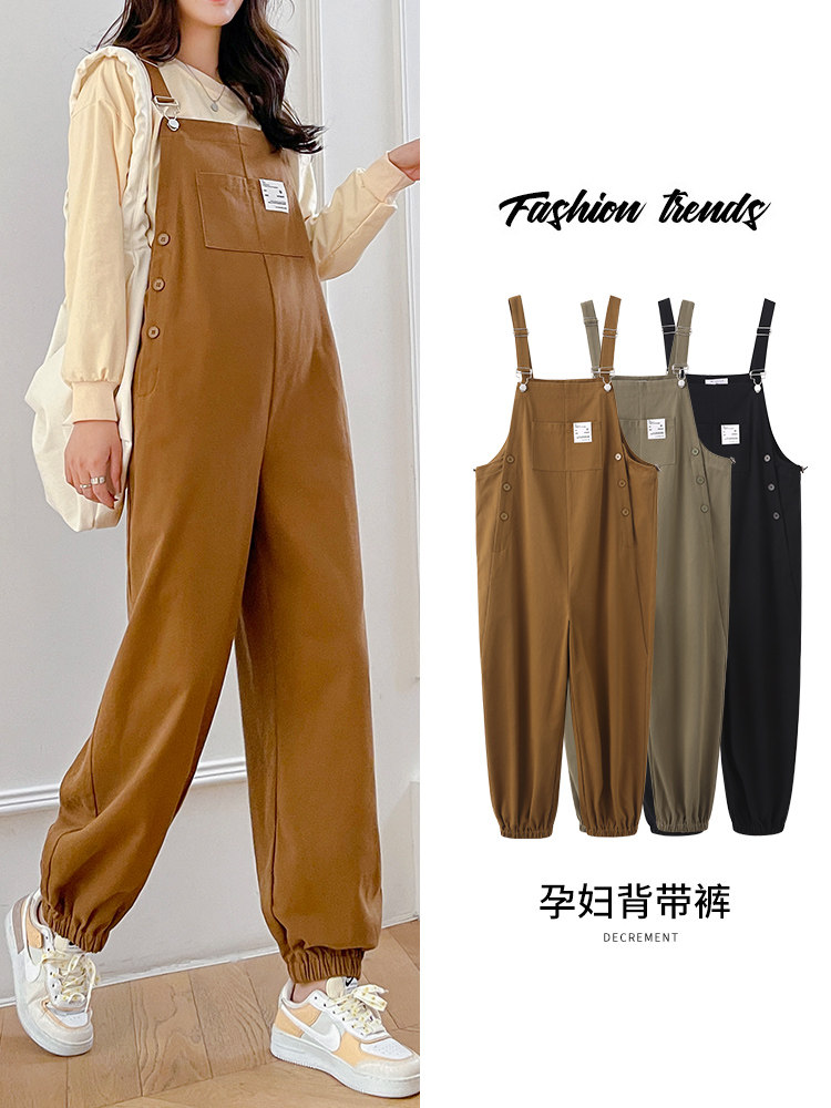 Maternity Overalls Winter 2025 New Style Outerwear Maternity Pants Autumn and Winter Wide-Leg Long Pants Maternity Outfit Set