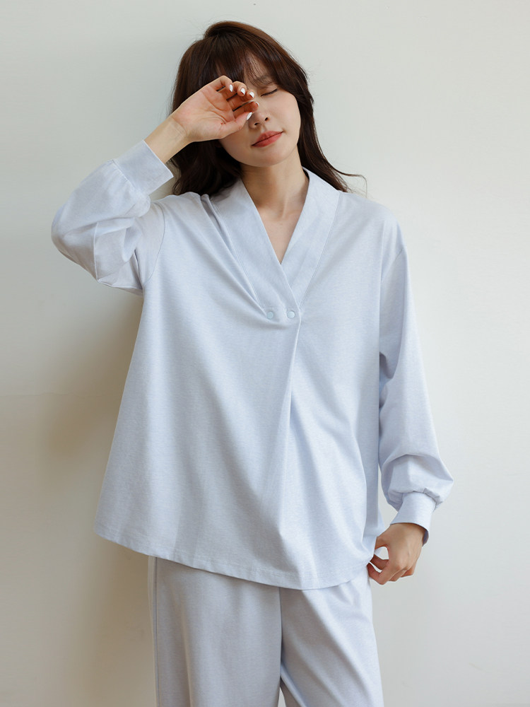 Miduli Postpartum Clothing Pure Cotton Autumn and Winter Maternity Pajamas Nursing Clothes Breastfeeding Clothes Pregnancy Autumn Clothes Loungewear