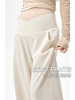 Maternity Pants for Autumn and Winter, Fleece-Lined and Thickened, Low-Waisted Casual Banana Pants, Winter Pregnancy Wide-Leg Pants for Petite Women