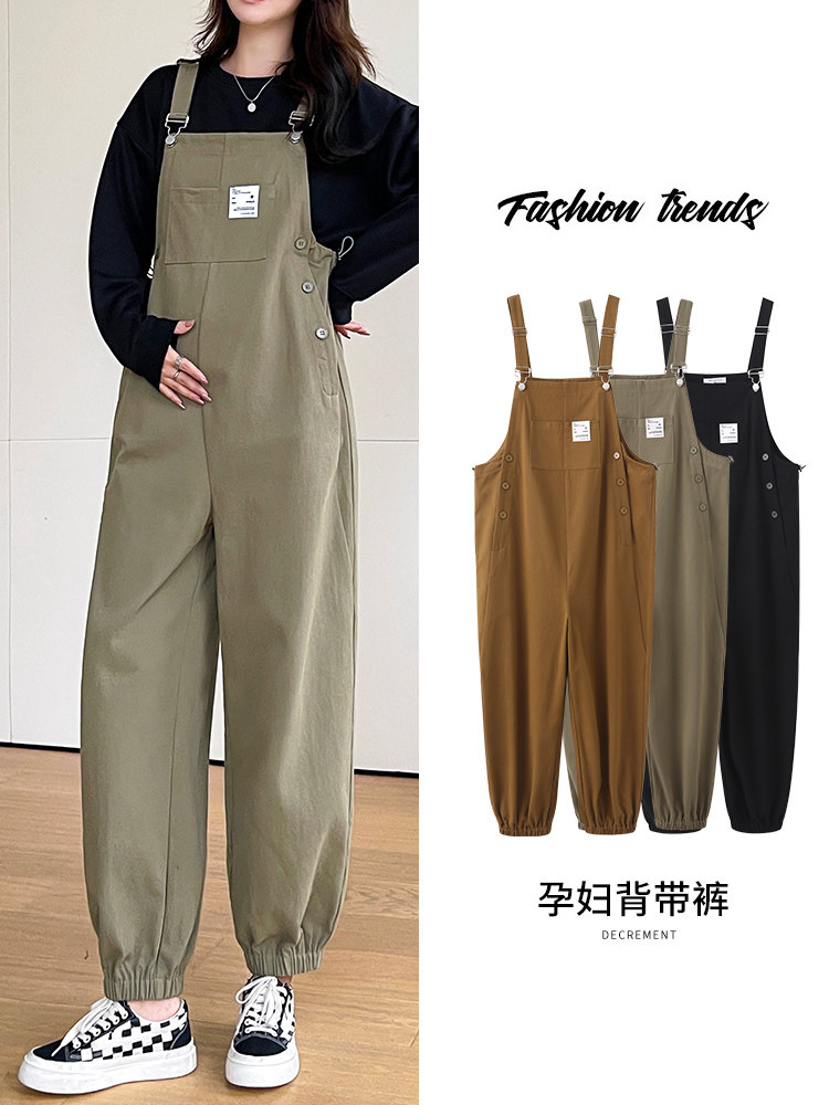 Maternity Overalls Winter 2025 New Style Outerwear Maternity Pants Autumn and Winter Wide-Leg Long Pants Maternity Outfit Set