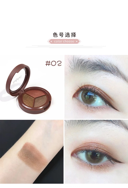 Mua 2 trừ 5 | 毛 Judydoll lụa màu cam mềm mại nhiều màu ba màu phấn mắt màu nâu đất - Bóng mắt