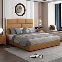American light lavish genuine leather bed 1 8 m wedding bed master bedroom modern minimalist double bed 1 5 soft bag storage bed tatami